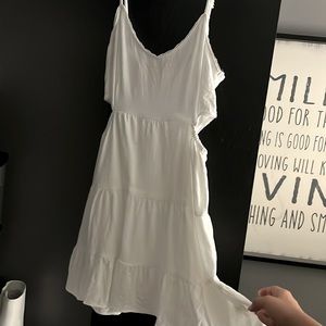 White dress with side cut outs